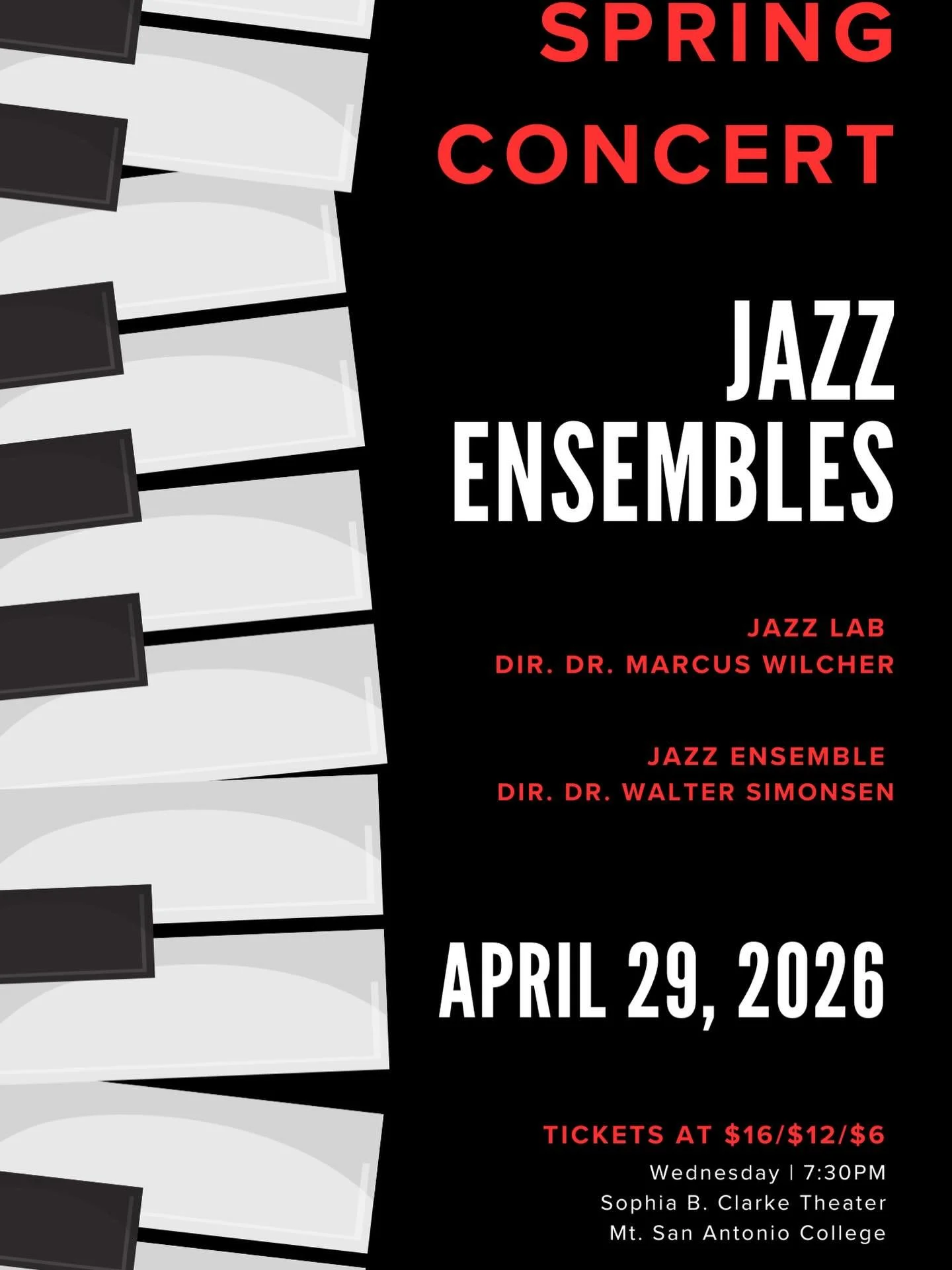 This Wednesday come see our jazz ensembles in action! The Jazz Ensemble presents the music of Persona 5! Don&rsquo;t miss it, 7:30pm in the Clarke theatre

#mtsacjazz