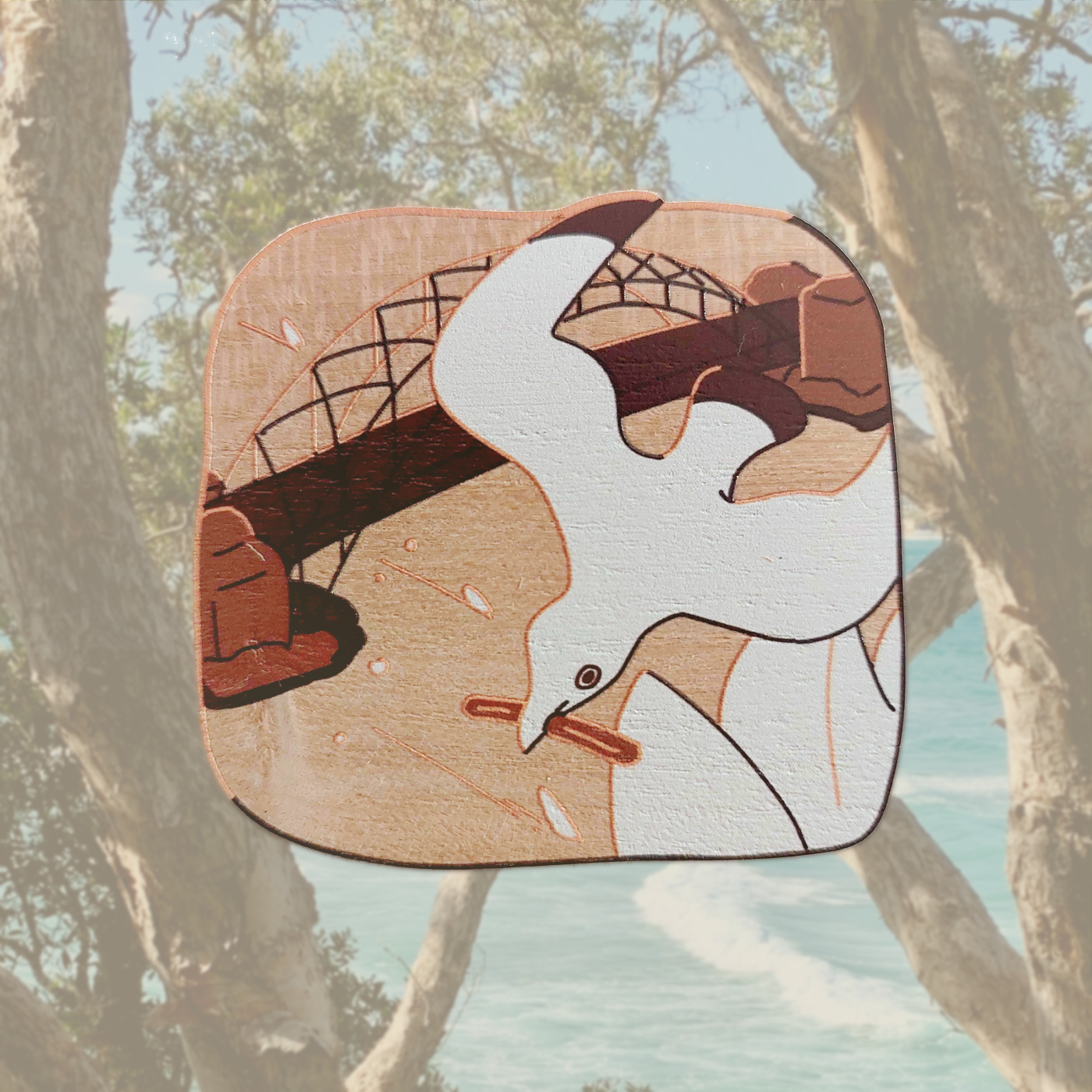 Coming Soon! Wooden Fridge Magnet - Seagull
