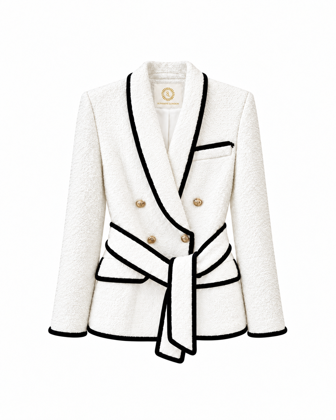 Ivory Bouclé Blazer with Black Piping.png