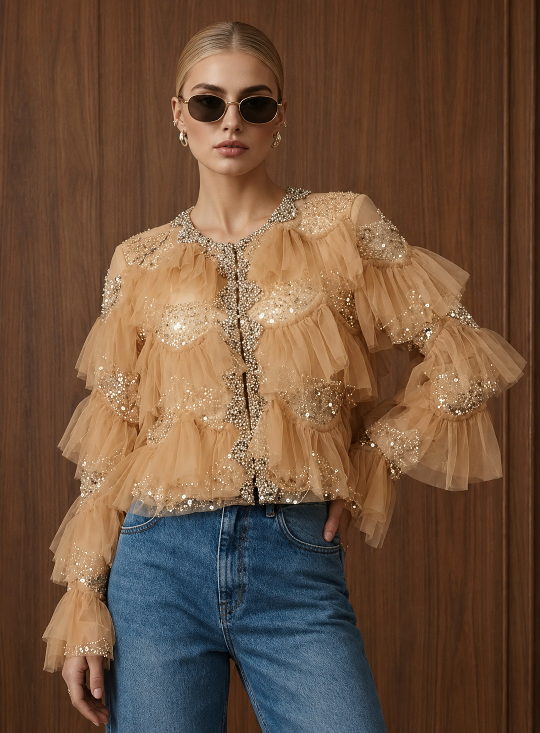 The Champagne Ruffle Jacket