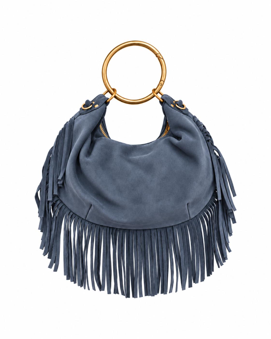 Slate Blue Fringe Hobo Bag with Gold Ring Handle.png