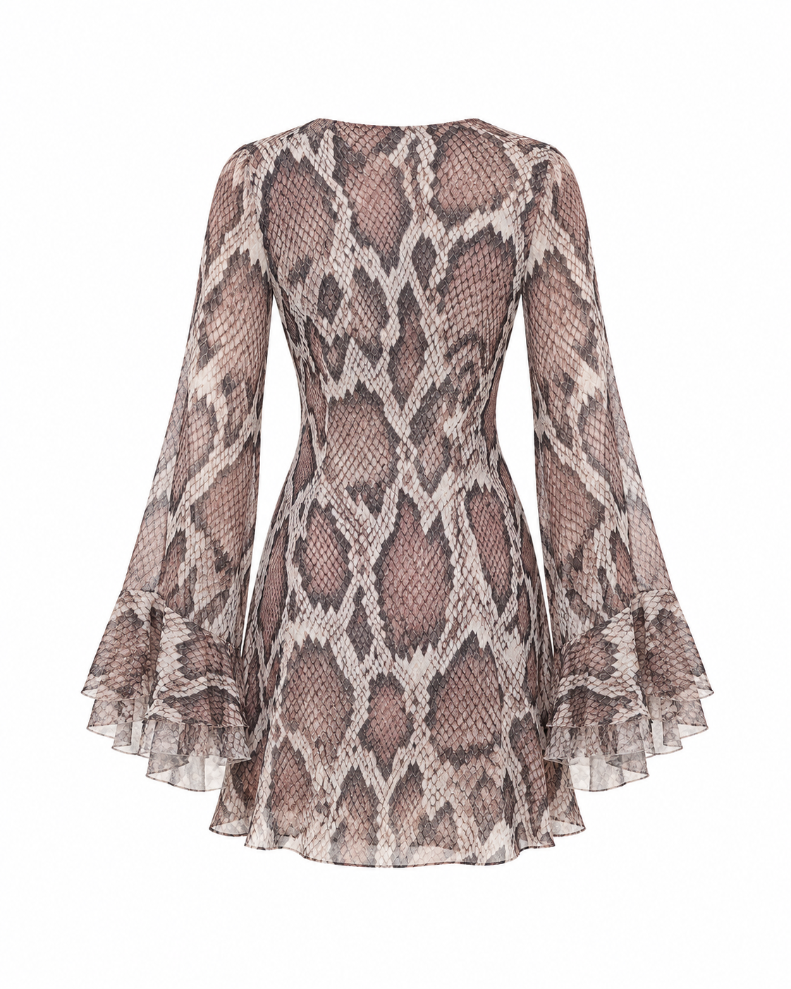 Back View Snake-Print Chiffon Mini Dress.png