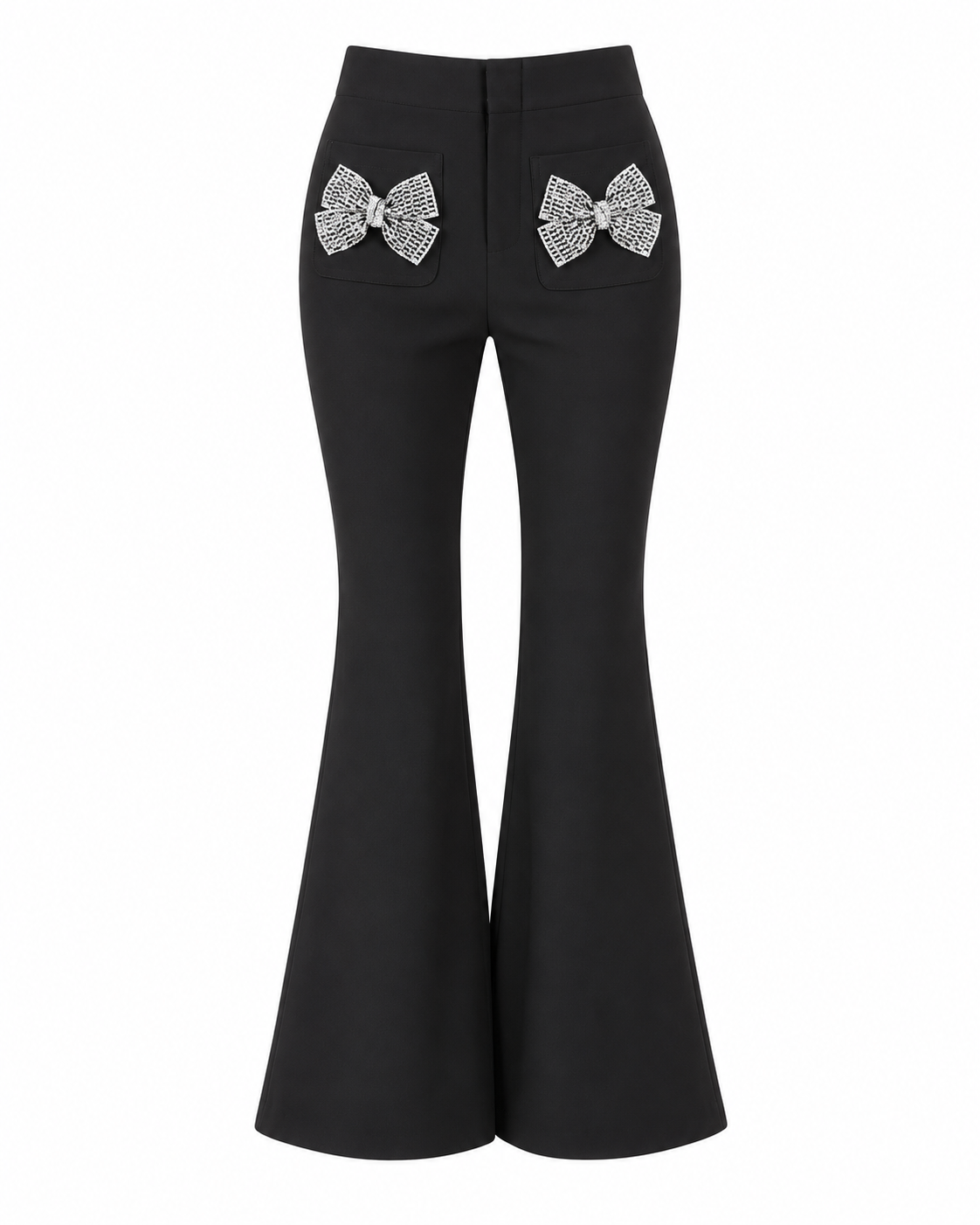 Jeweled Bow Flare Trousers.png