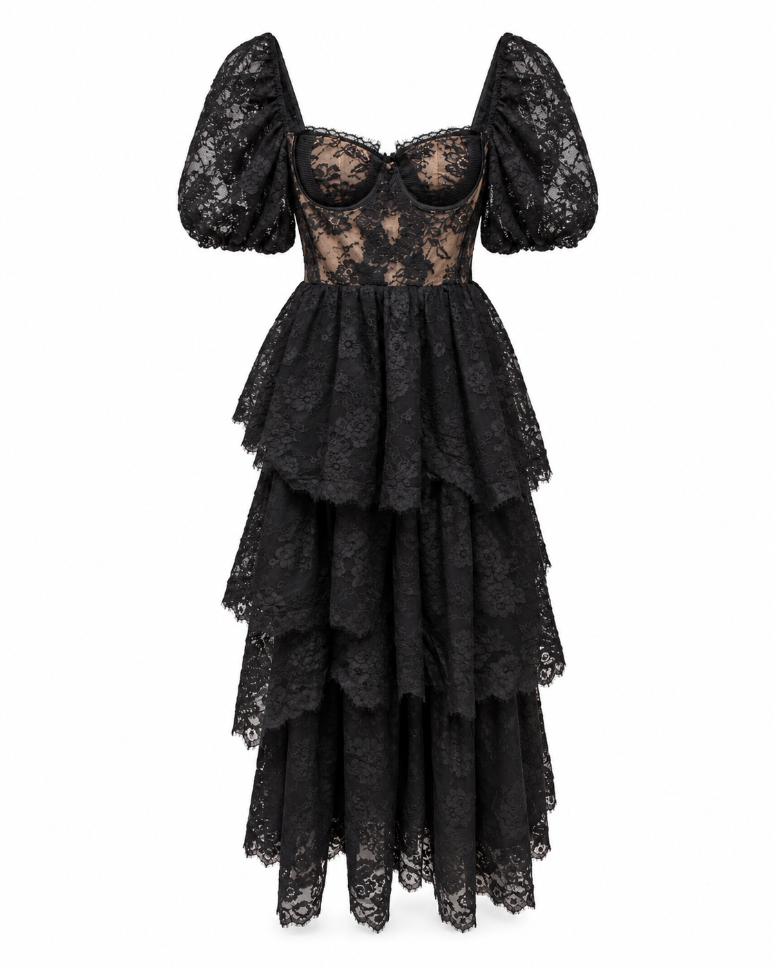Black Lace Tiered Gothic Gown.png