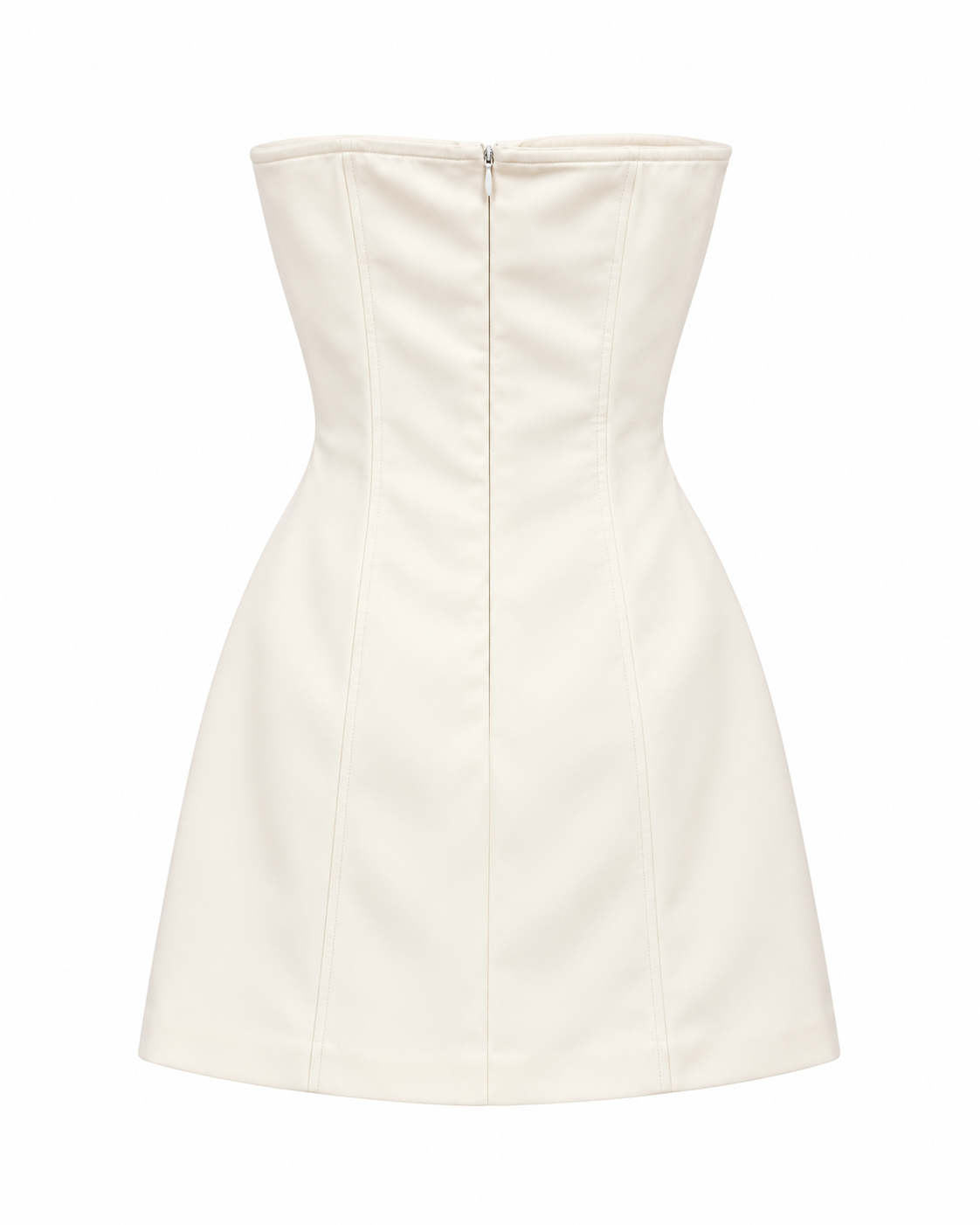 Ivory Strapless Mini Dress Back View.png