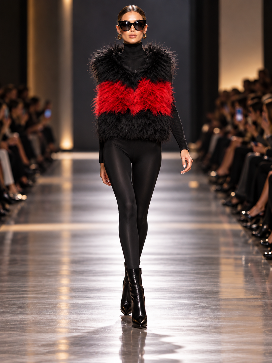 Cropped Red and Black Fur Runway Look.png