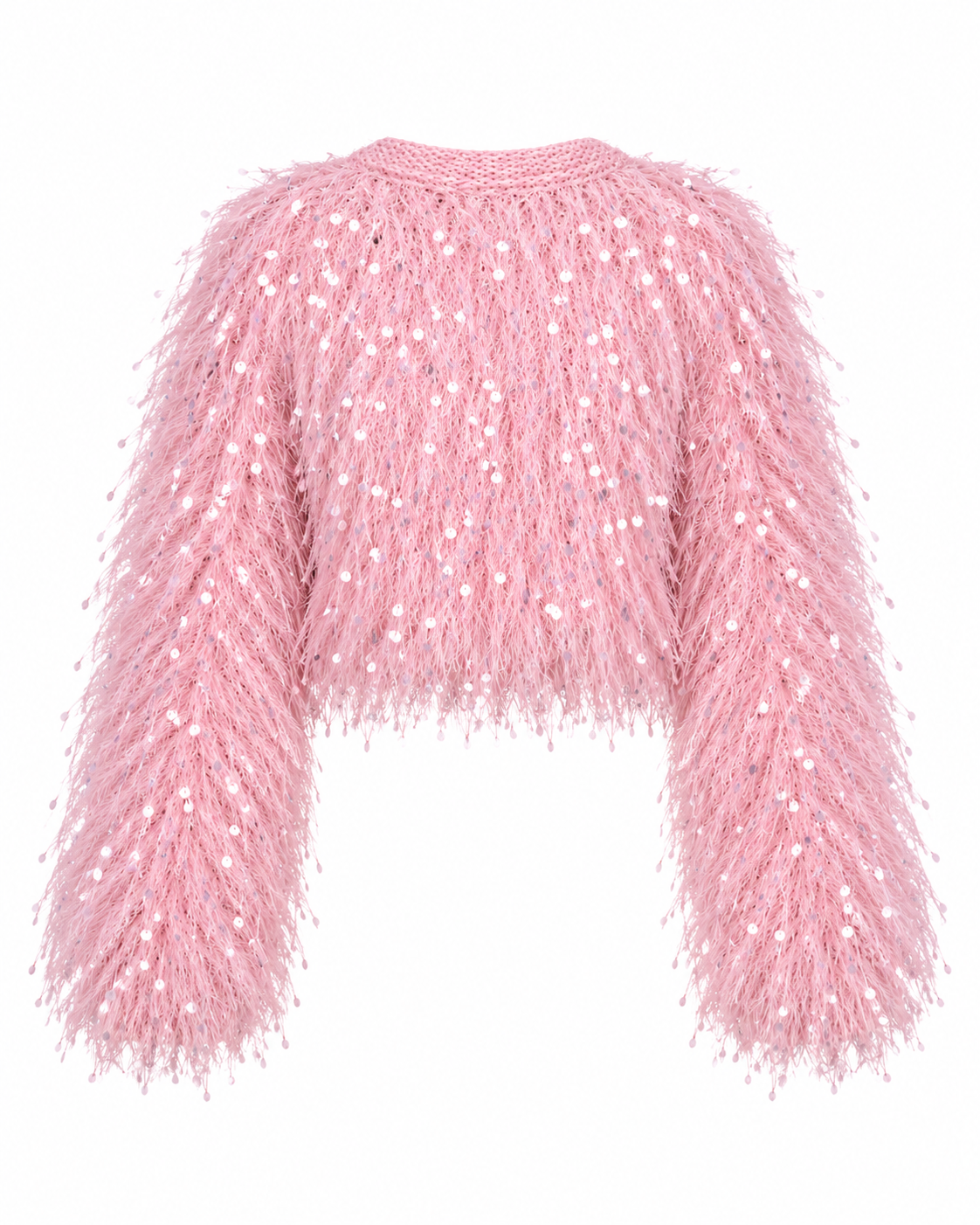 Pastel Pink Shaggy Sequin Sweater.png