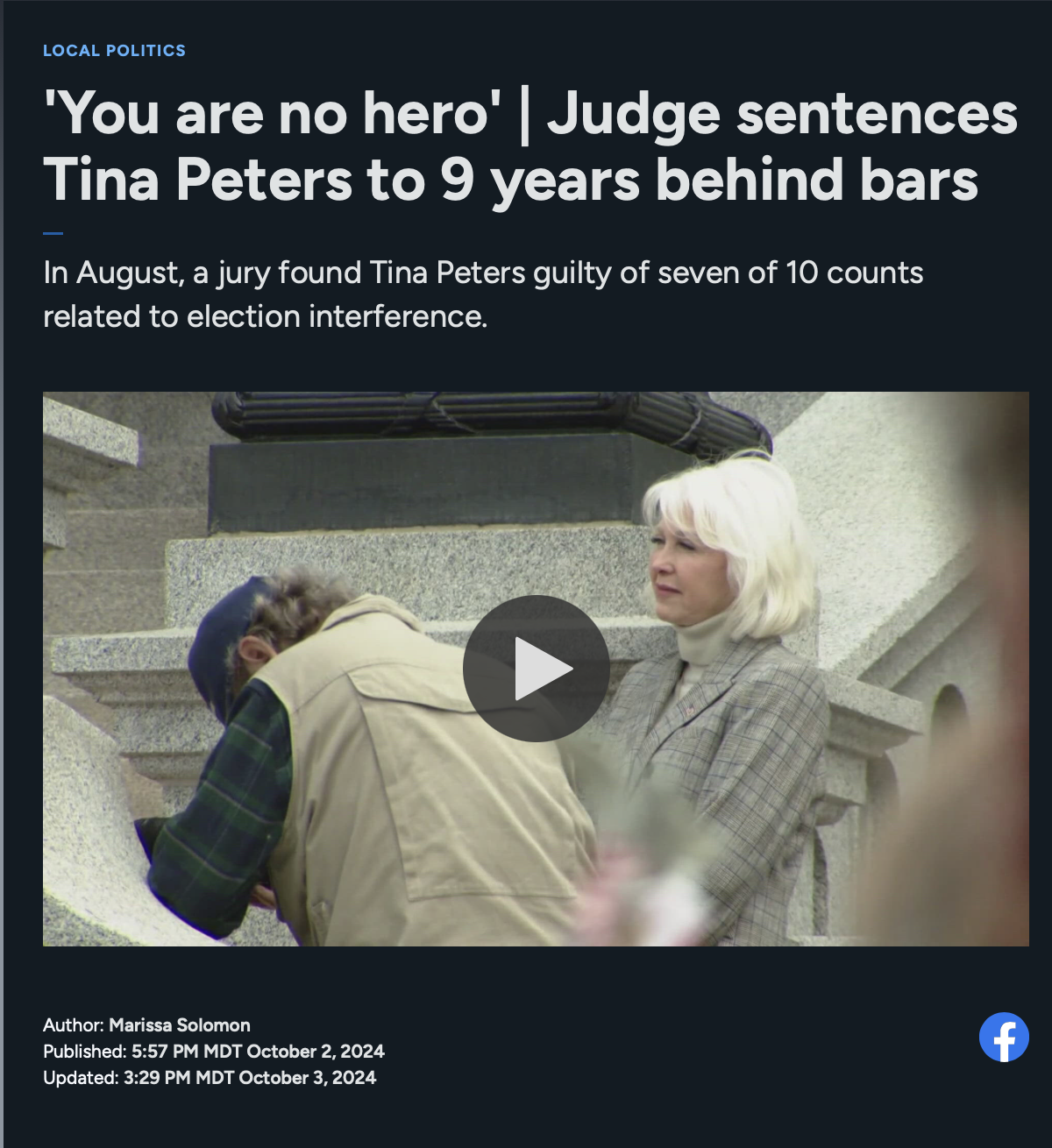 Now a subject of personal interest to the president, Tina Peters was originally sentenced to nine years behind bars for election interference in 2024.