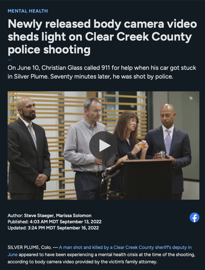 Marissa Solomon and Steve Staeger break open the Christian Glass case, showing Colorado the story behind a police shooting brushed under the rug.