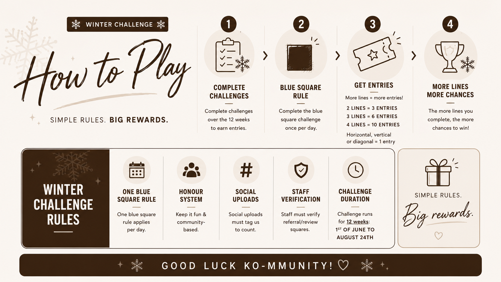 how to play winter bingo korlates