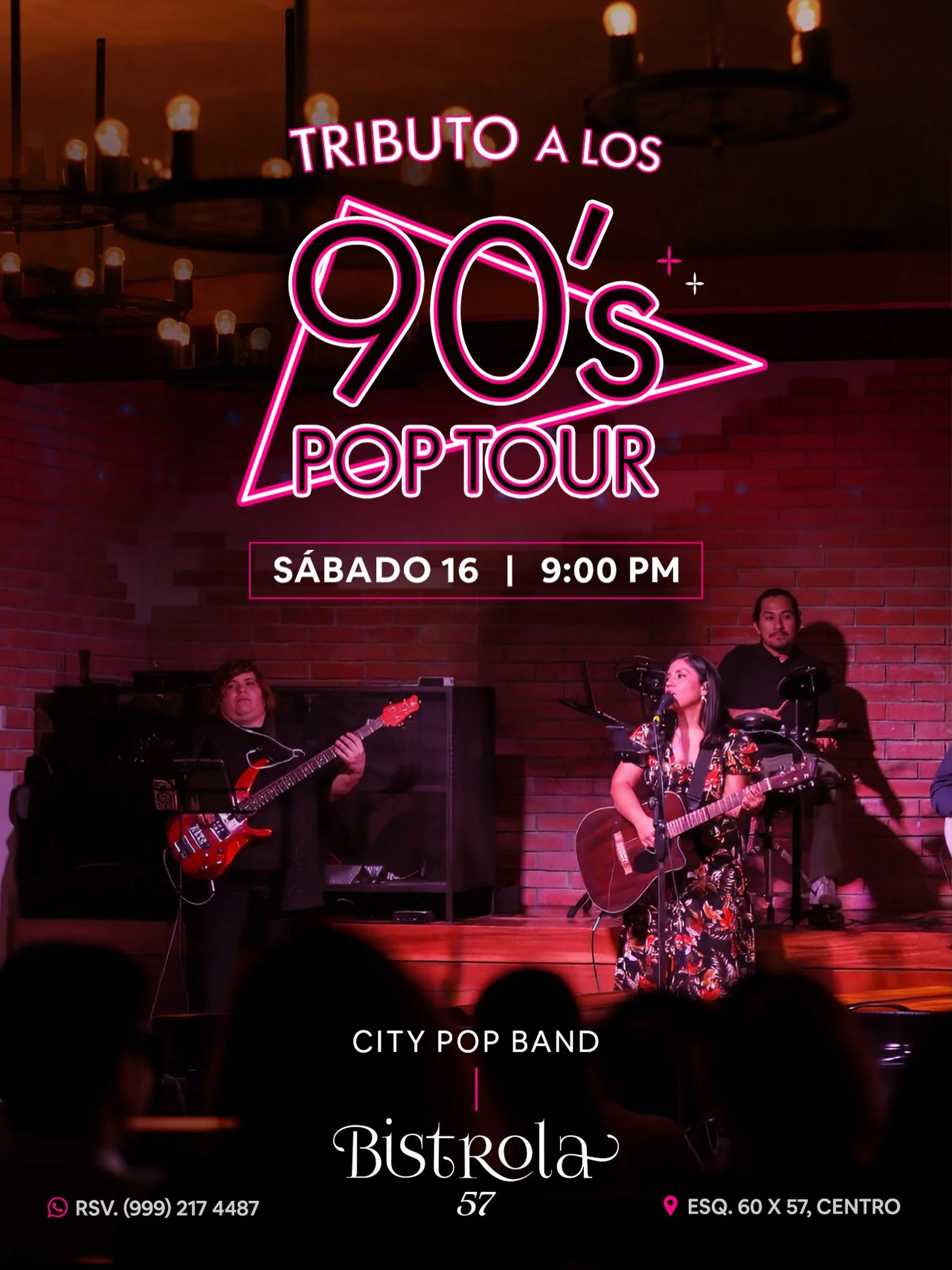Volvemos a los 90s🪩✨ Un tributo cargado de nostalgia, buena m&uacute;sica y momentos para cantar a todo pulm&oacute;n.
Nos vemos este S&aacute;bado en @bistrola57.

📲Reservaciones al WhatsApp: (999) 217 4487
http://wa.me/+529992174487

#livemusic #