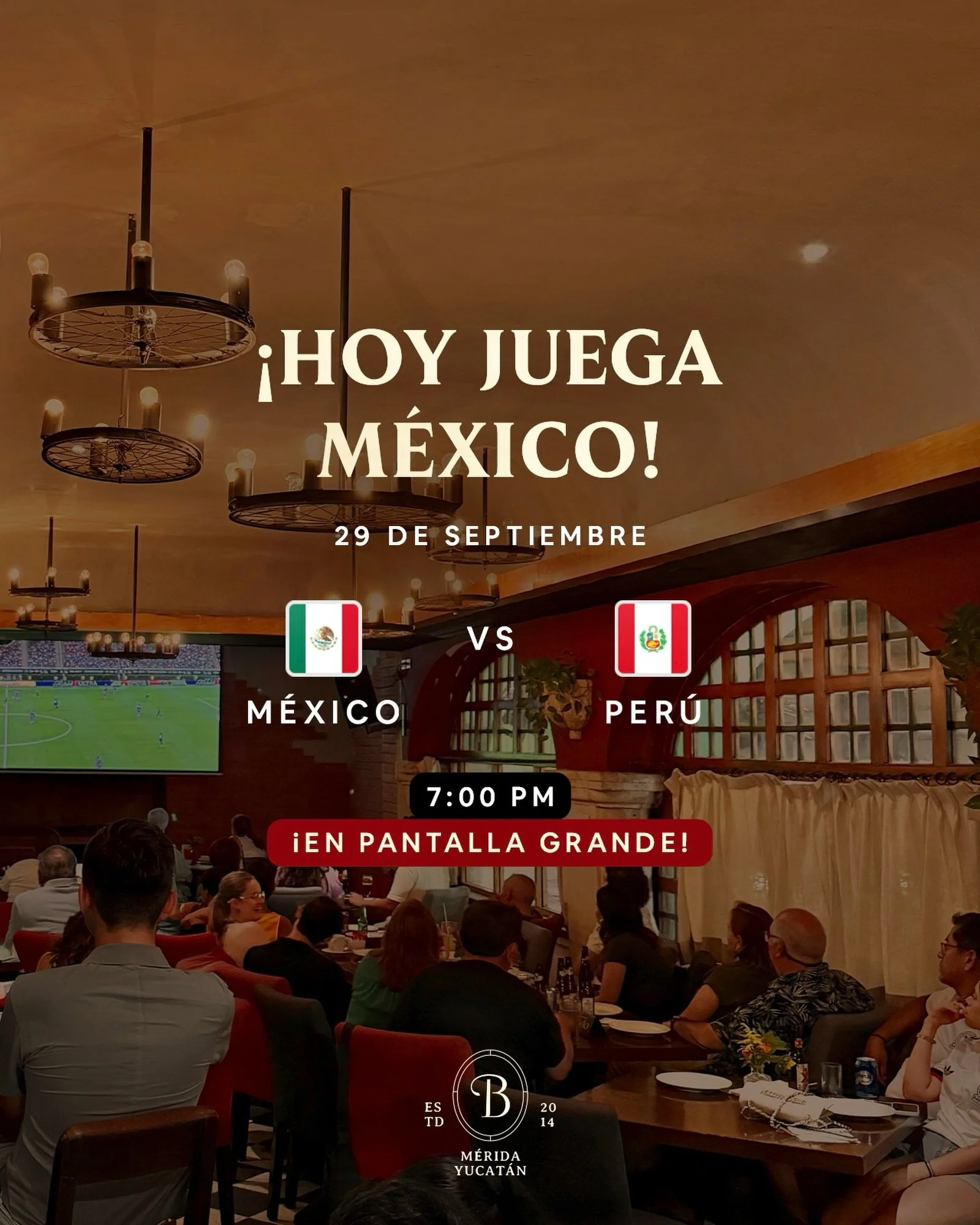 &iexcl;Hoy juega M&eacute;xico y tenemos Pizzas al 2x1! Te esperamos para apoyar a la selecci&oacute;n en pantalla grande. 
7pm en @bistrola57. 🇲🇽 vs 🇵🇪

Reservaciones en bistrola57.com
📍Calle 60 x 57, Centro Hist&oacute;rico de M&eacute;rida.