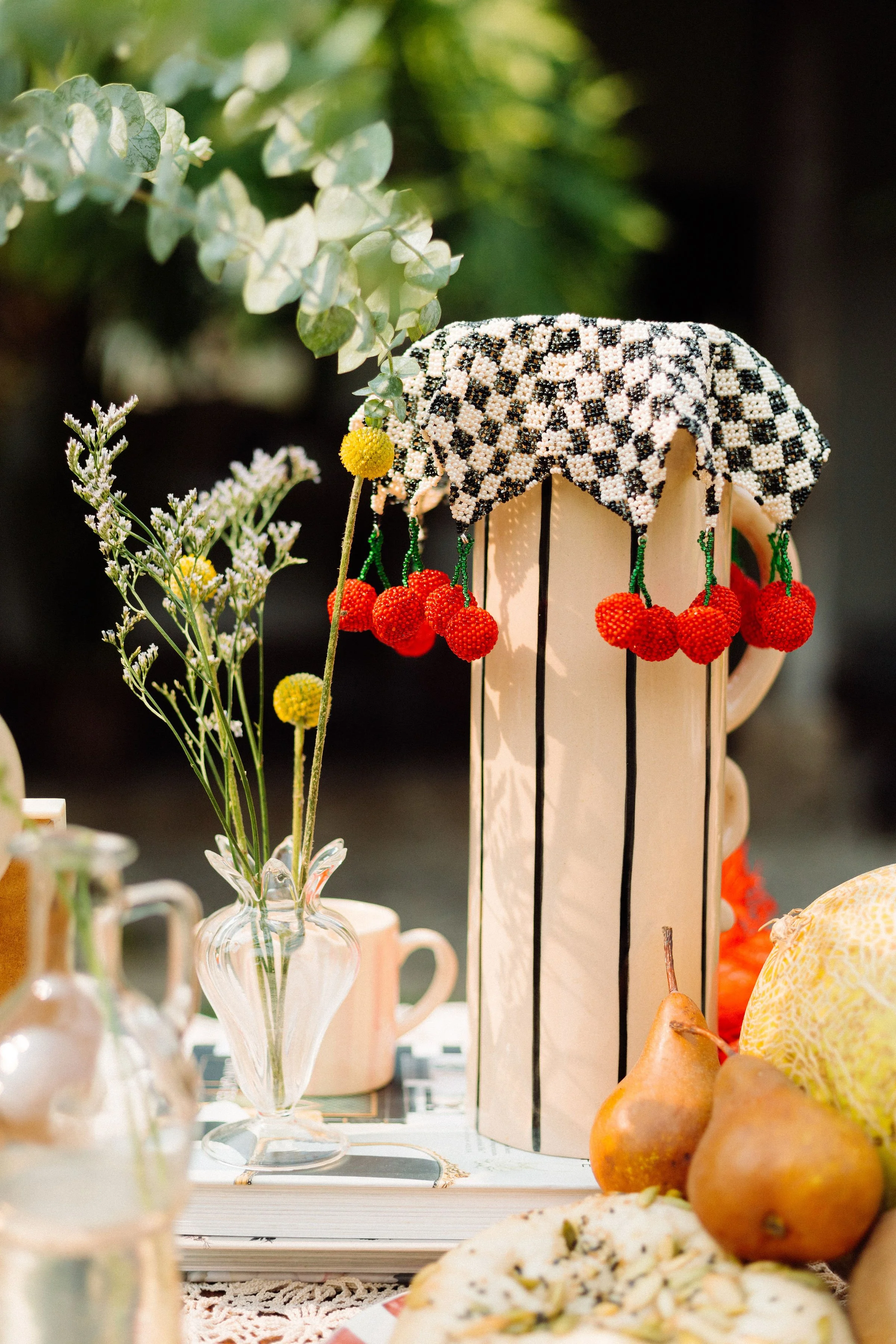 Checkered Cherry Drink Cover