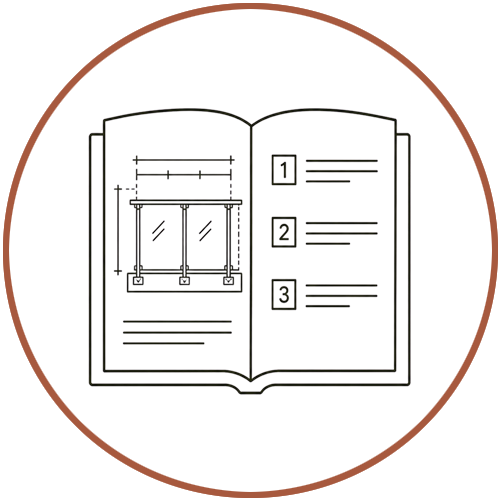 Open safe with shelves and numbered sections inside on brown background.