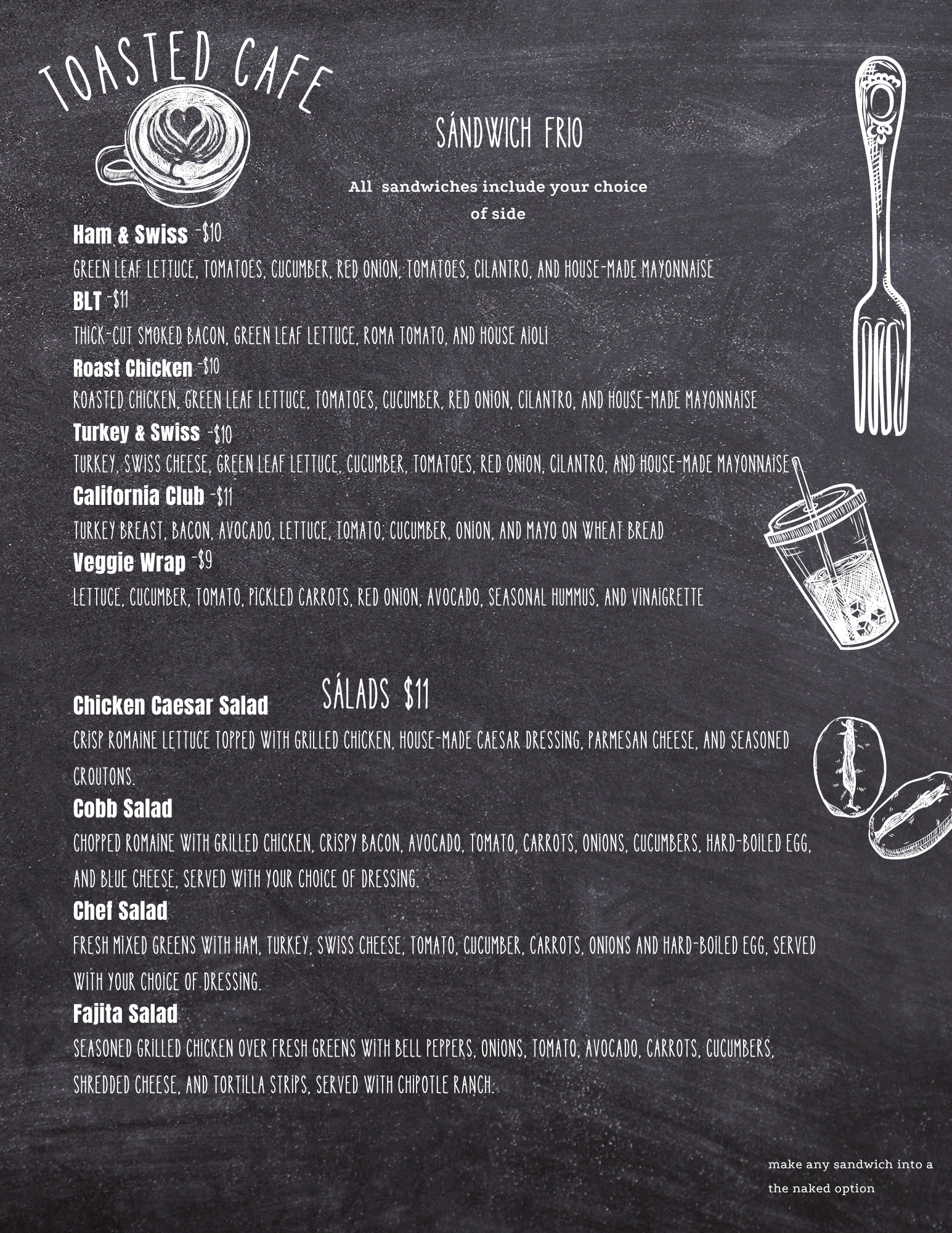 Menu | Order Delicious Meals Today — Toasted Cafe