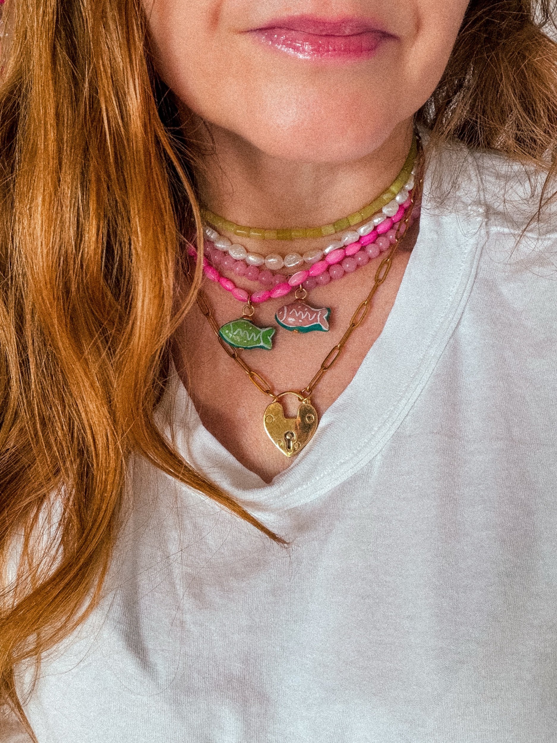 Chartreuse Dream Choker, yellow-green beaded choker necklace