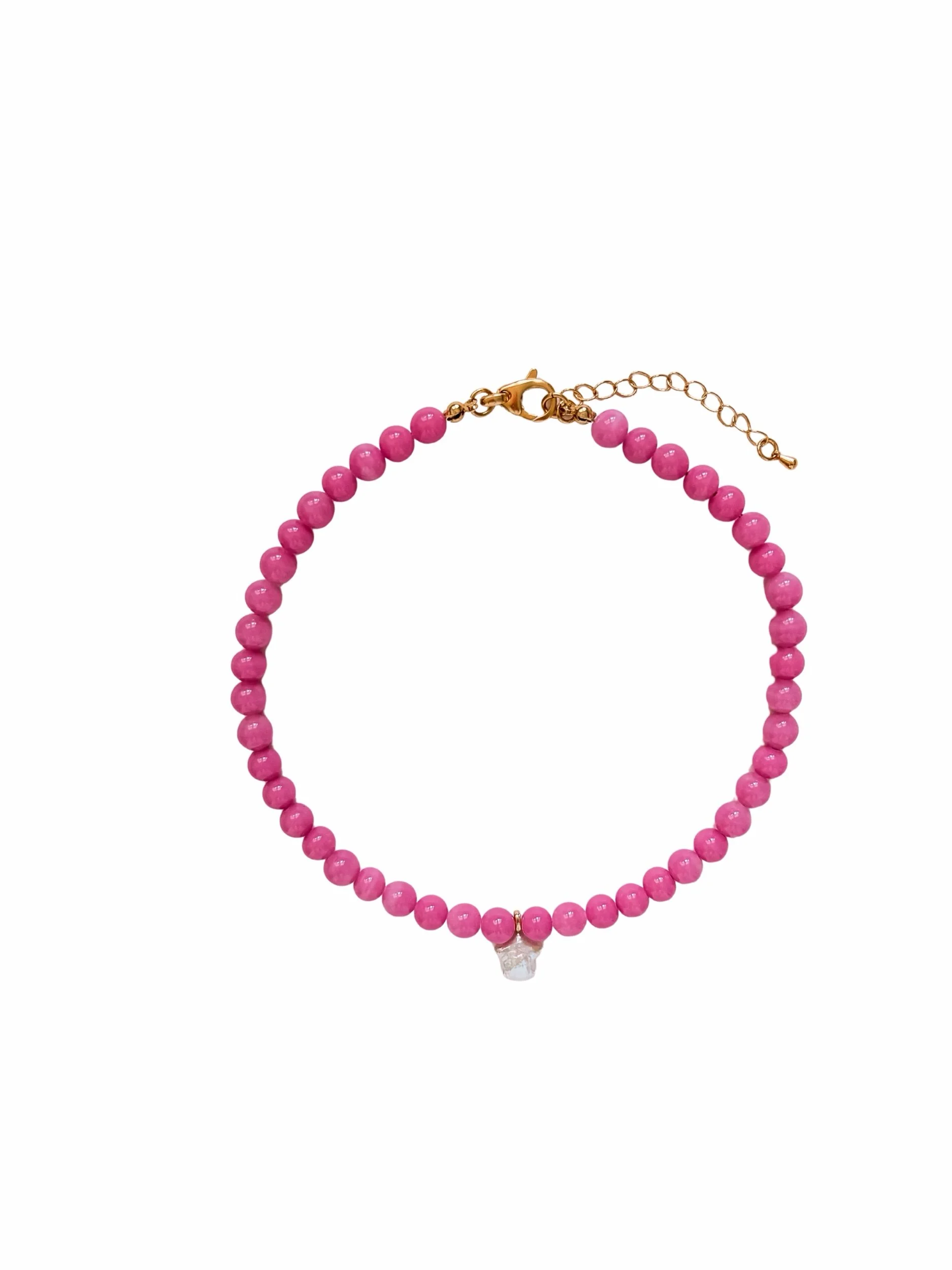 Wildflower Pink Star Charm Beaded Necklace
