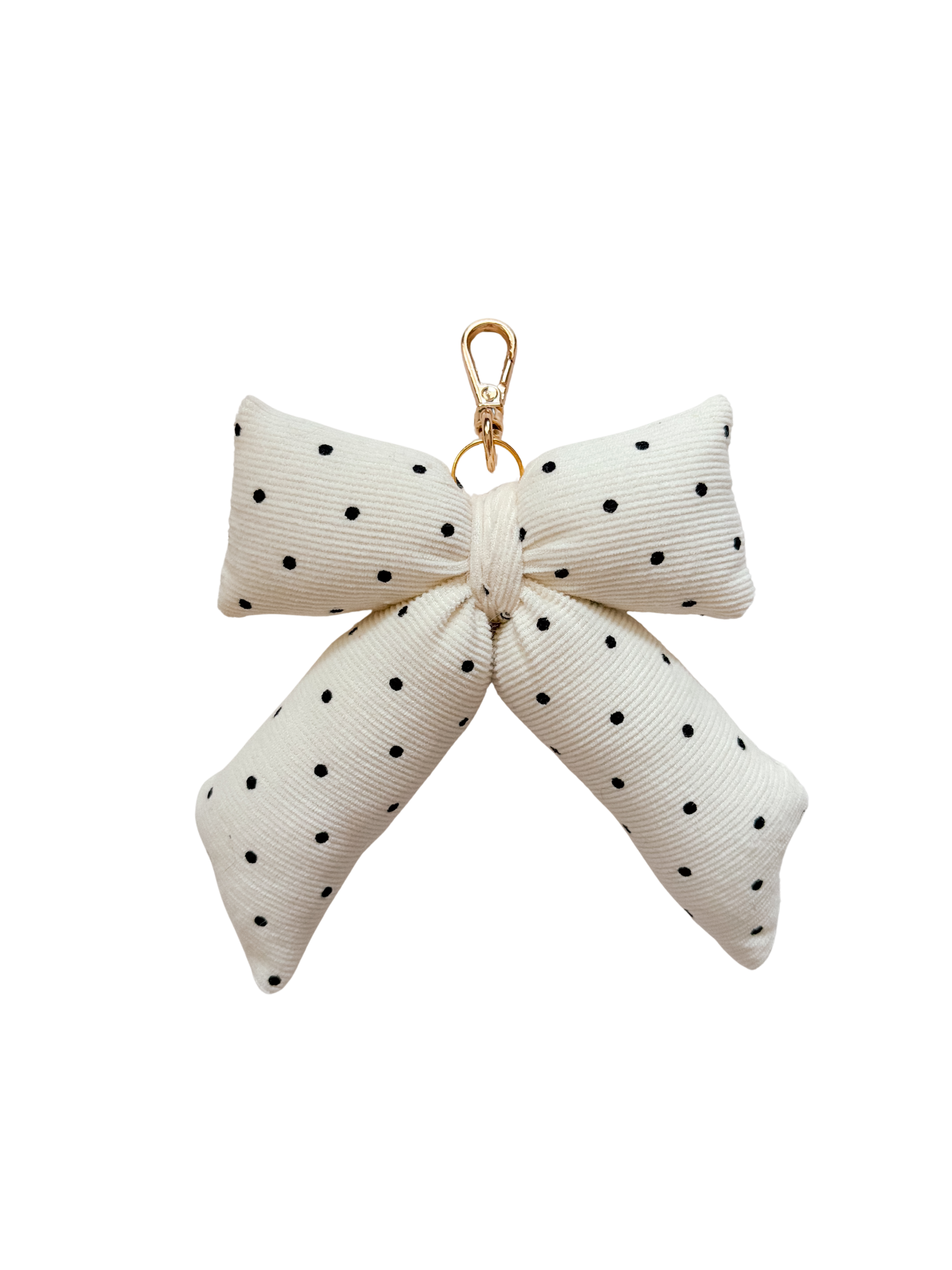 Black Dot Puffy Bow Bag Charm