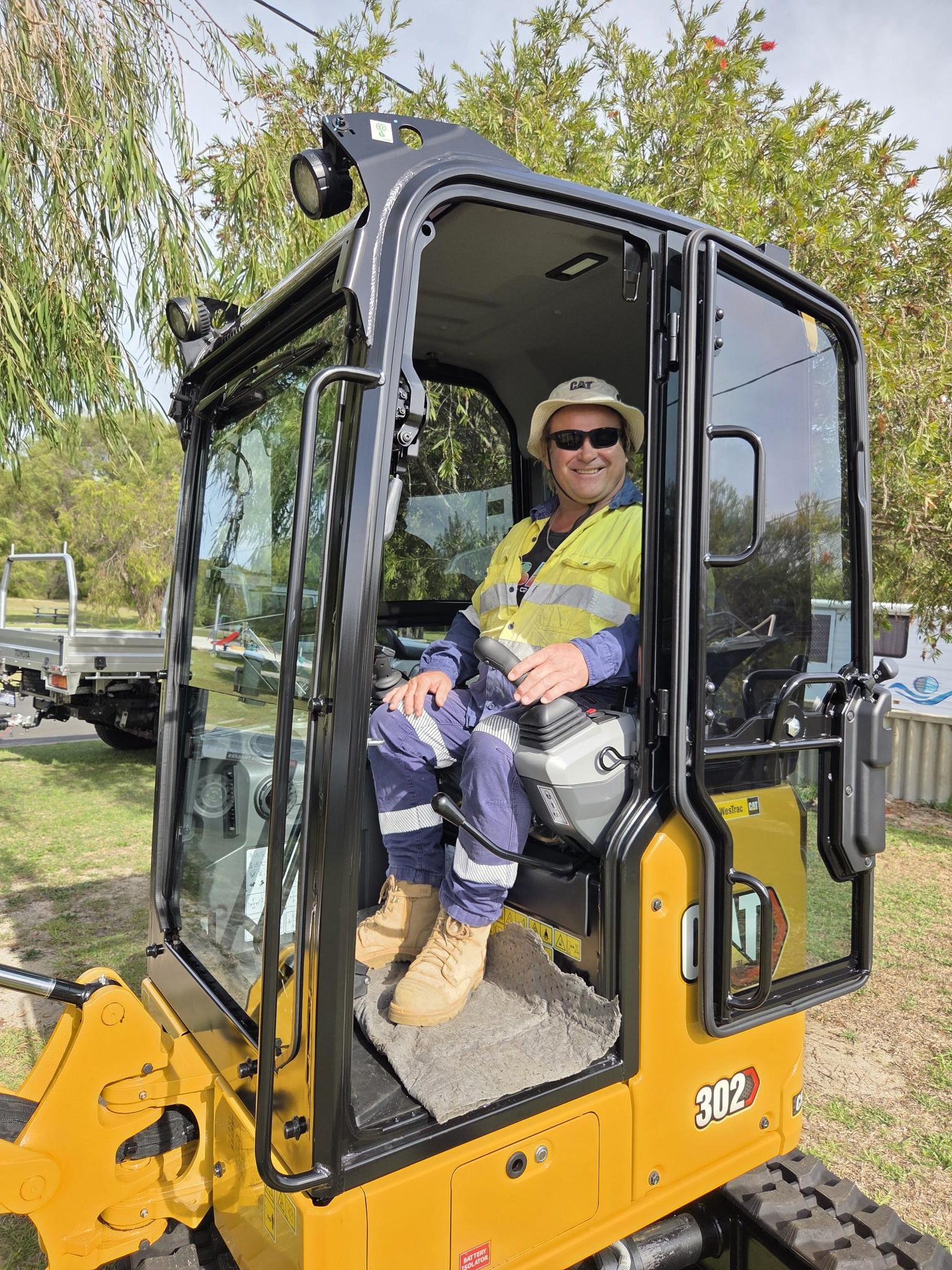 Experienced operator using a mini excavator for earthworks and excavation in Busselton.