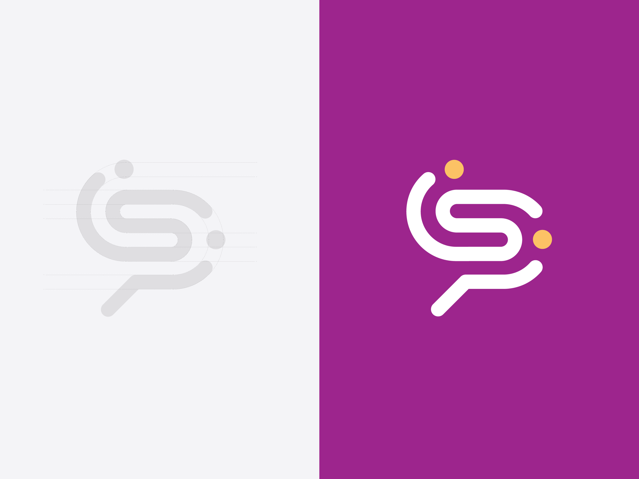 Abstract graphic with a stylized hand on a purple and gray background.