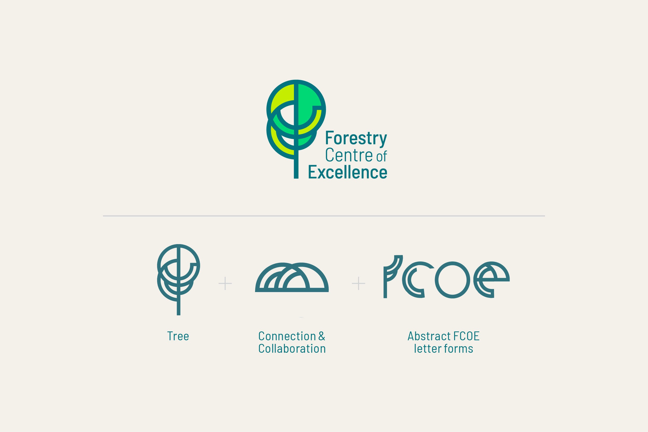The logo of Forestry Centre of Excellence features a stylized tree with green and blue colors, accompanied by the text 'Forestry Centre of Excellence'.