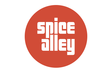 Red circle with white text reading 'Spice Alley' inside.