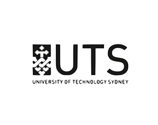 University of Technology Sydney logo on a black background.