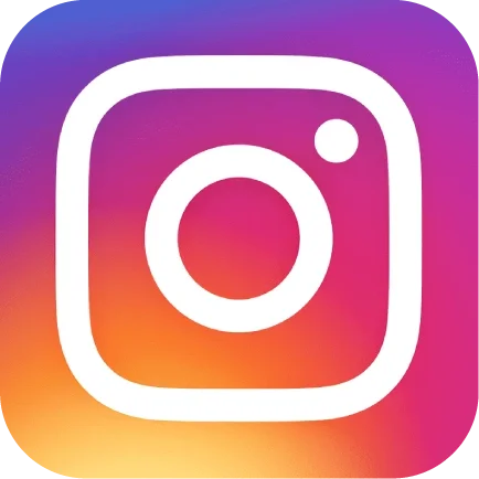 Instagram logo with a white outline camera icon on multicolored background