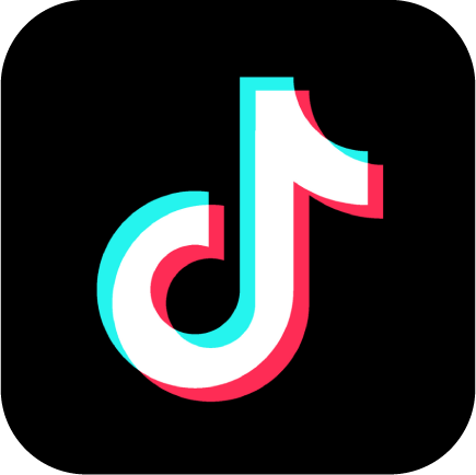TikTok logo with a black background.