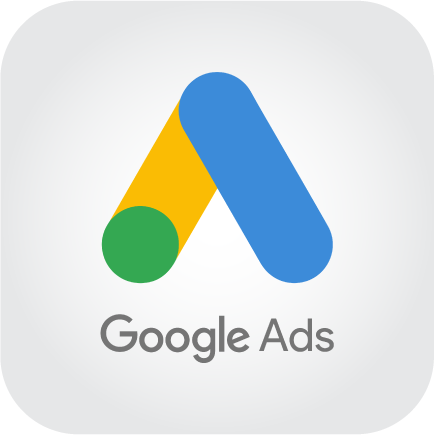 Google Ads logo with colorful geometric shapes and text