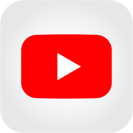 The YouTube logo, a red rounded rectangle with a white play button in the center.