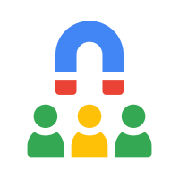 A magnet attracting three green and yellow figures symbolizing people.