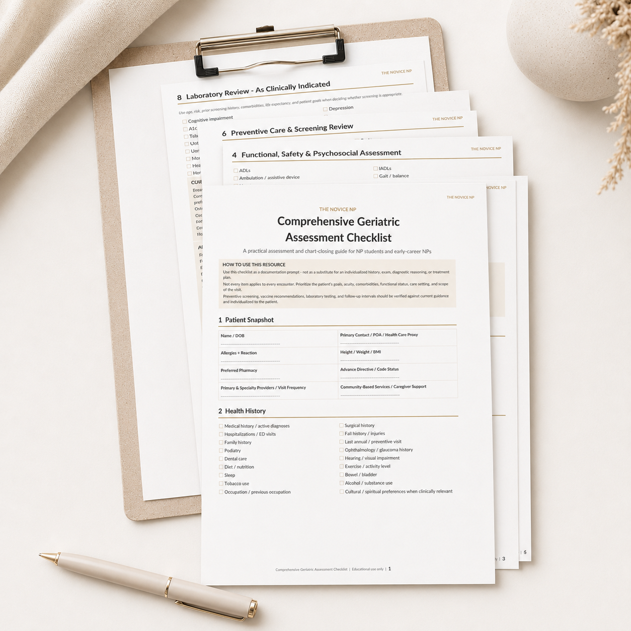Comprehensive Geriatric Assessment Checklist