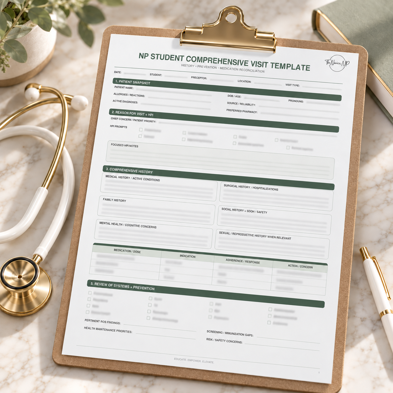 NP Student | Comprehensive Visit Template (PDF)