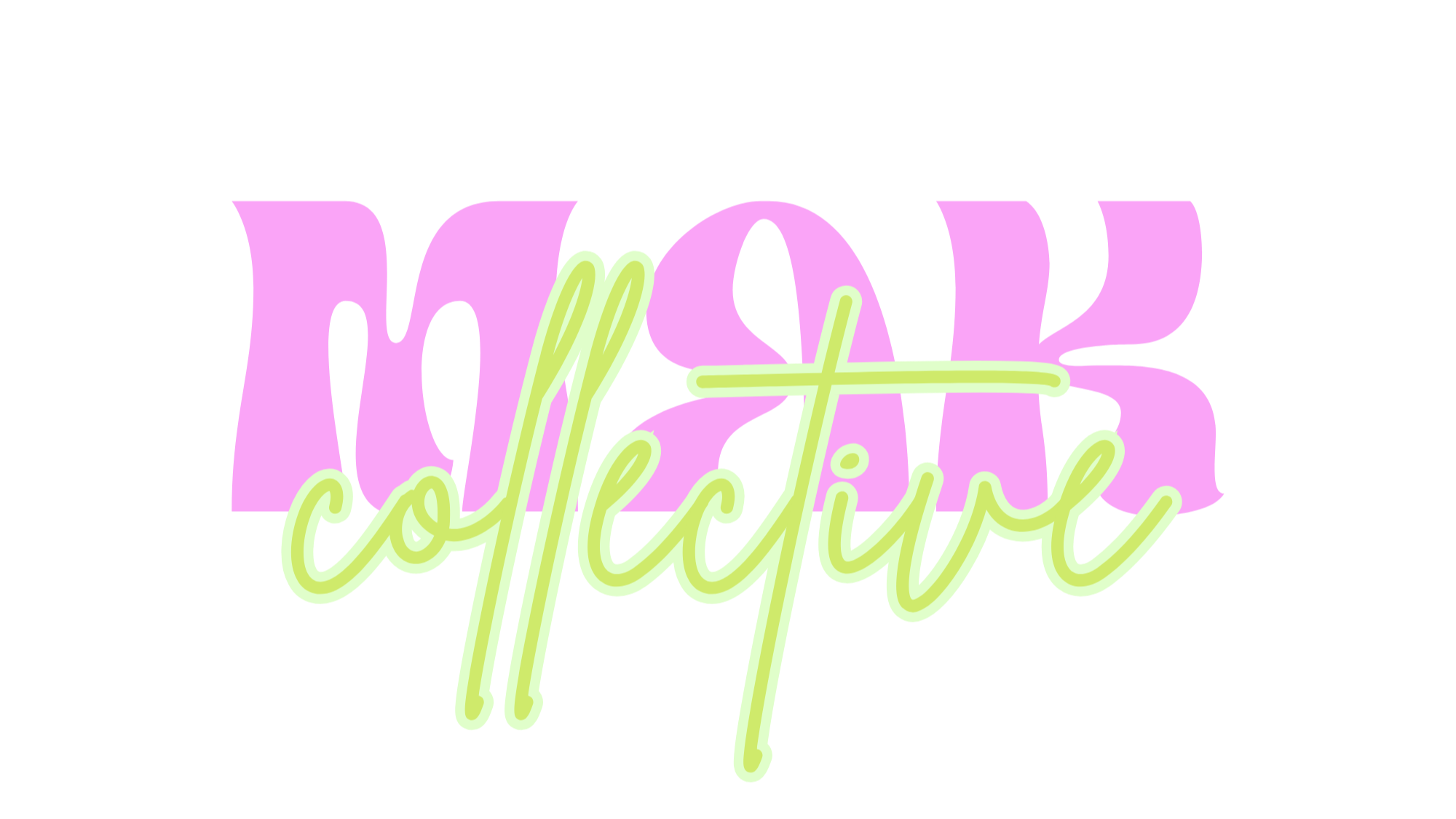 Neon sign reading 'Beach collect' with 'Beach' in pink block letters and 'collect' in green cursive script.