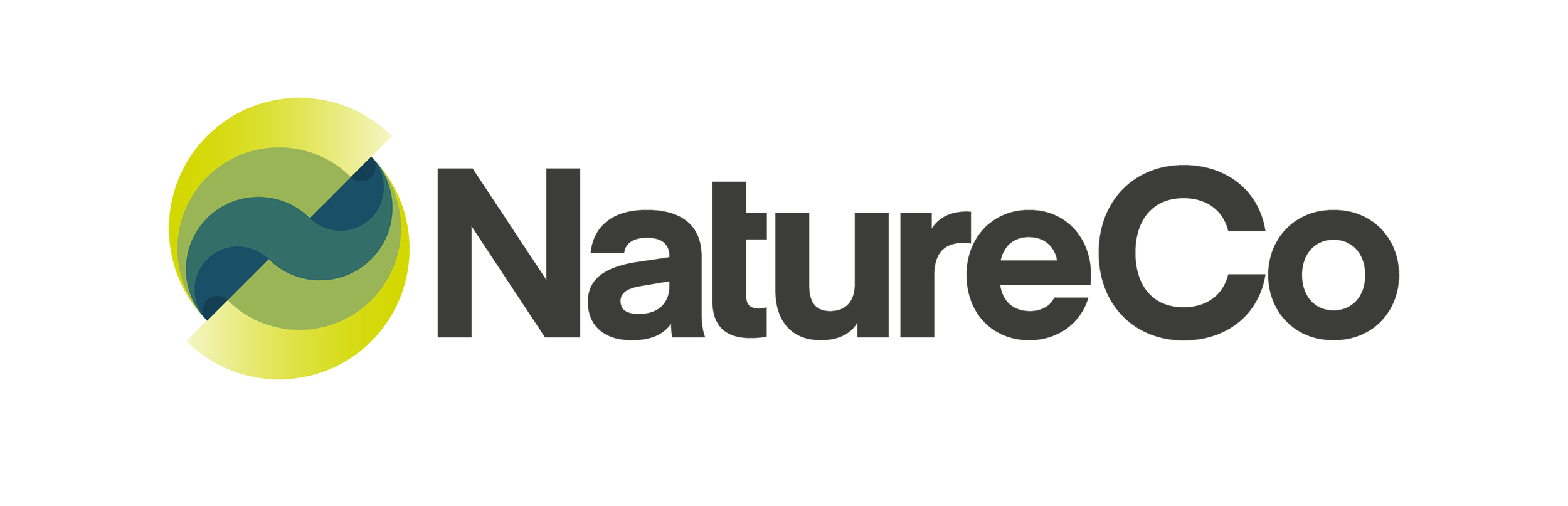 NatureCo logo with a circular icon of a wave and the text 'NatureCo' next to it.