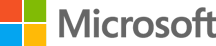 Microsoft logo with four colored squares and the word 'Microsoft' in black text.