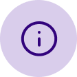 Purple circle with an 'information' icon in the centre
