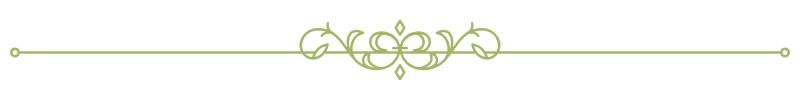 A decorative green design with elegant, symmetrical swirls and a central motif.