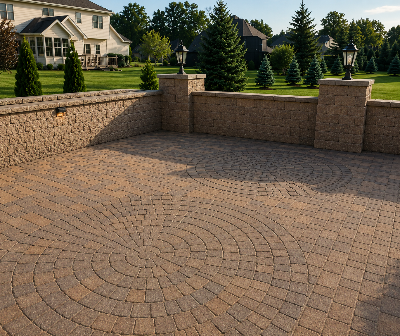 paver patio installation with circle design services in Fort Wayne, IN