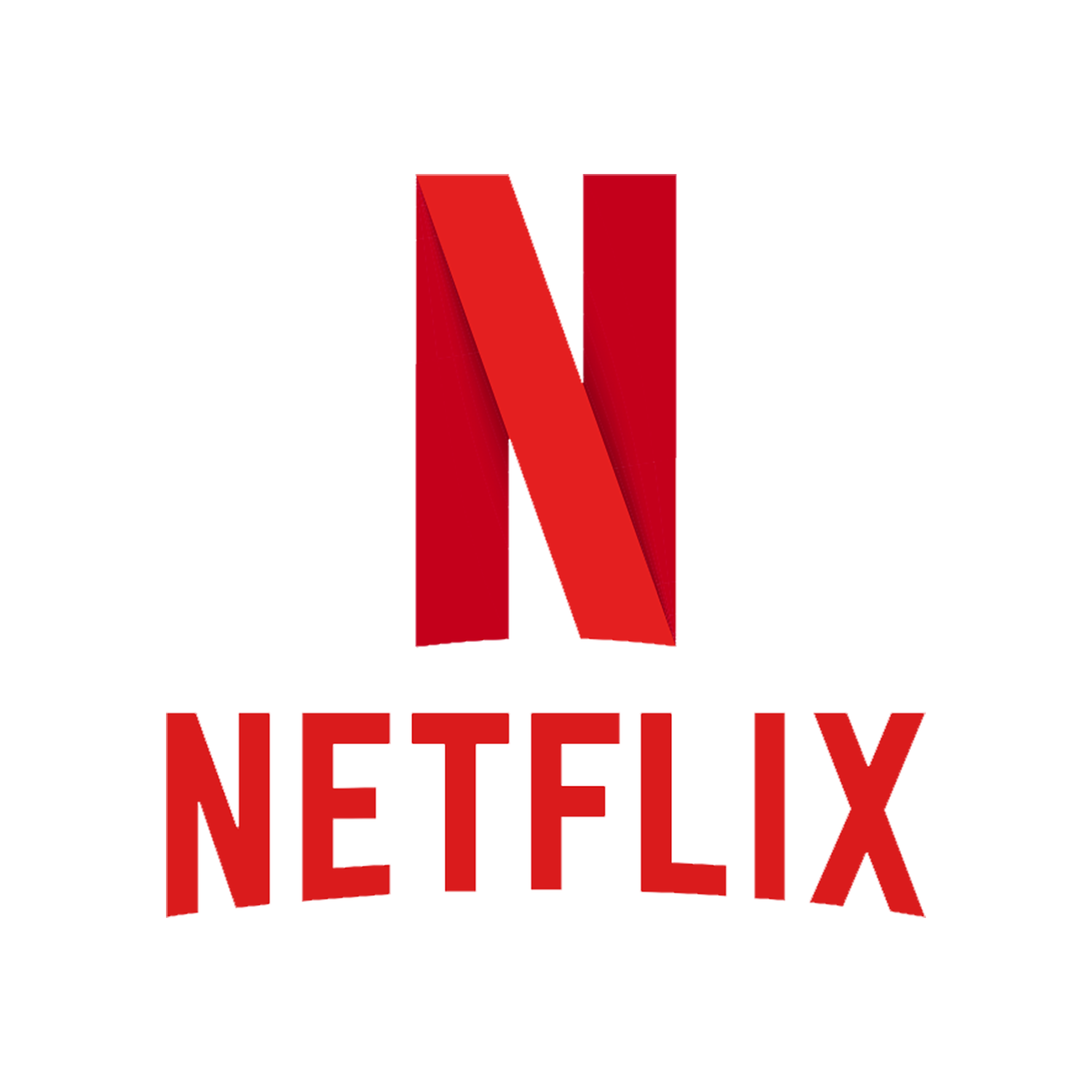Netflix logo with red 'N' symbol and red 'NETFLIX' text.