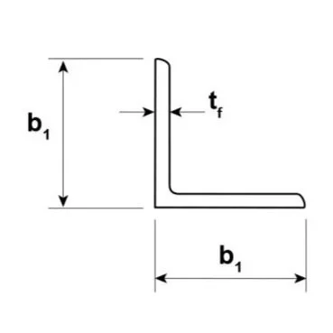 Equal angle and unequal angle steel iron sections notched for building frames.