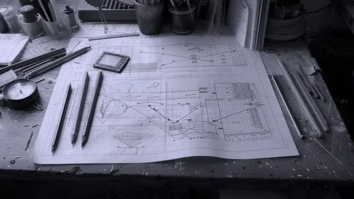 Autodesk Inventor 3D CAD drawing design layout of a fabrication assembly on a workshop screen.
