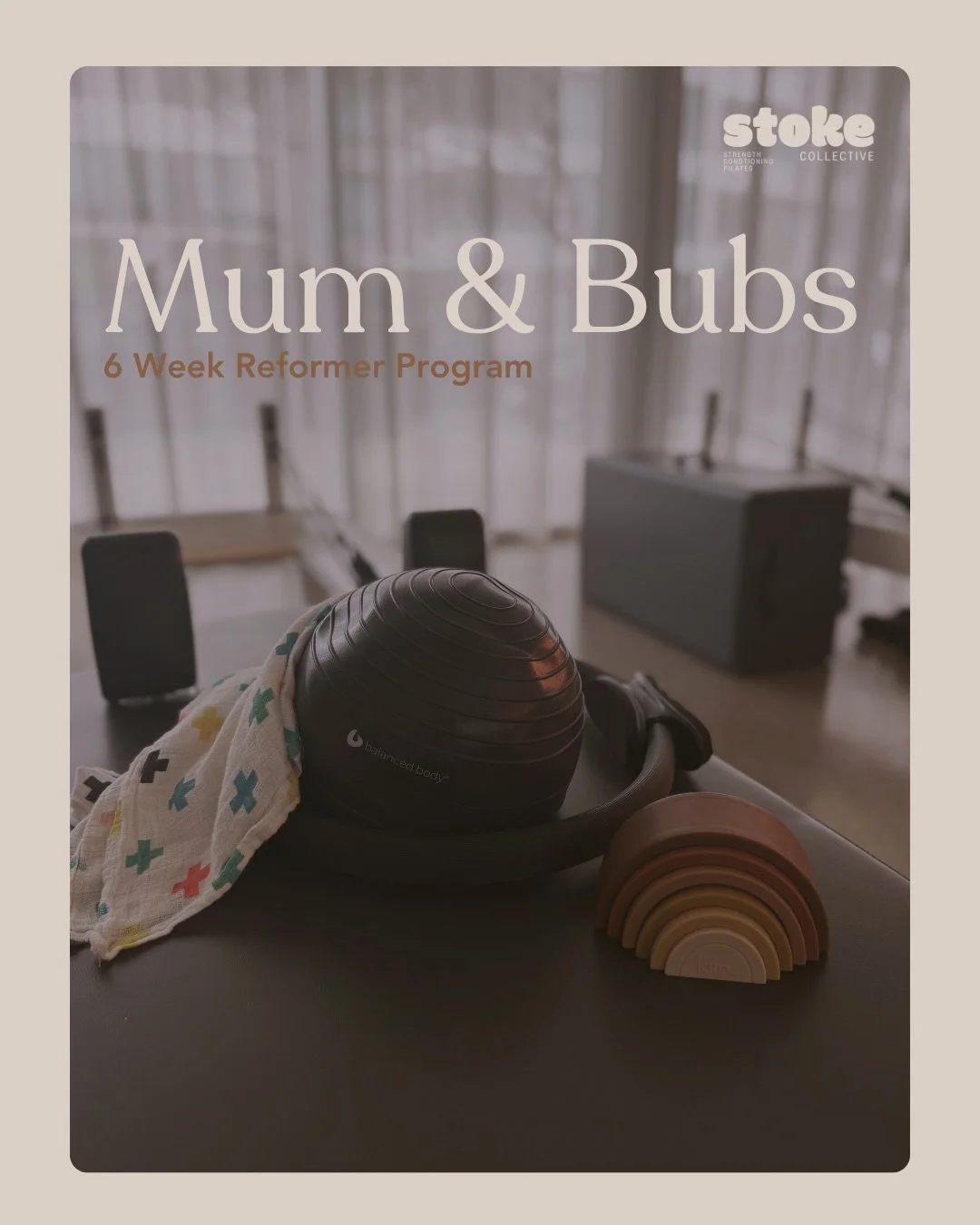 A considered return to movement, for you and your baby. 

MUMS &amp; BUBS is a supportive 6-week Reformer program led by a qualified post-natal instructor, designed to help you reconnect with your strength, your breath and a community of mothers walk