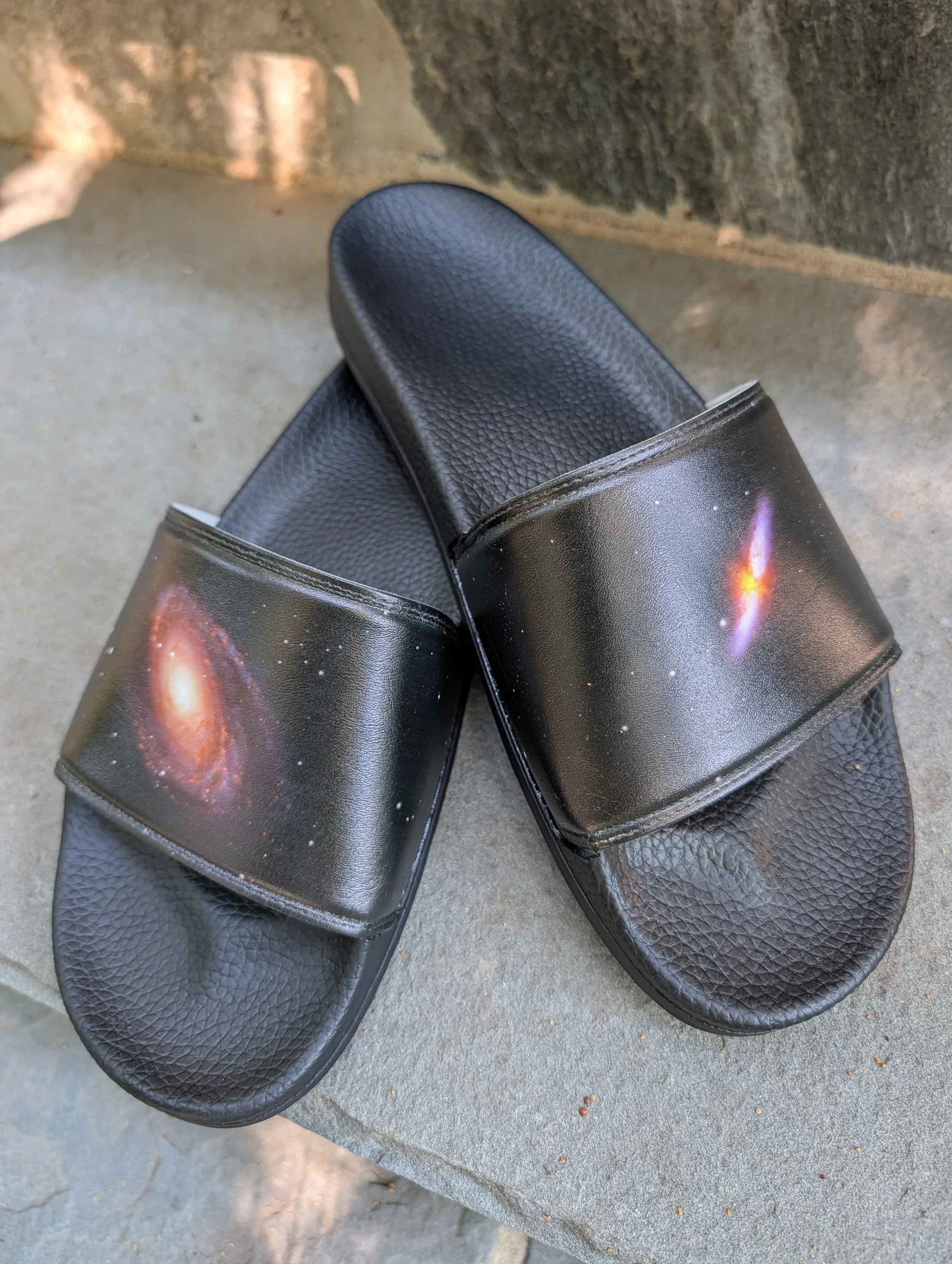 Bode's and Cigar Galaxy printed on men's slip-on slides — High Space Man