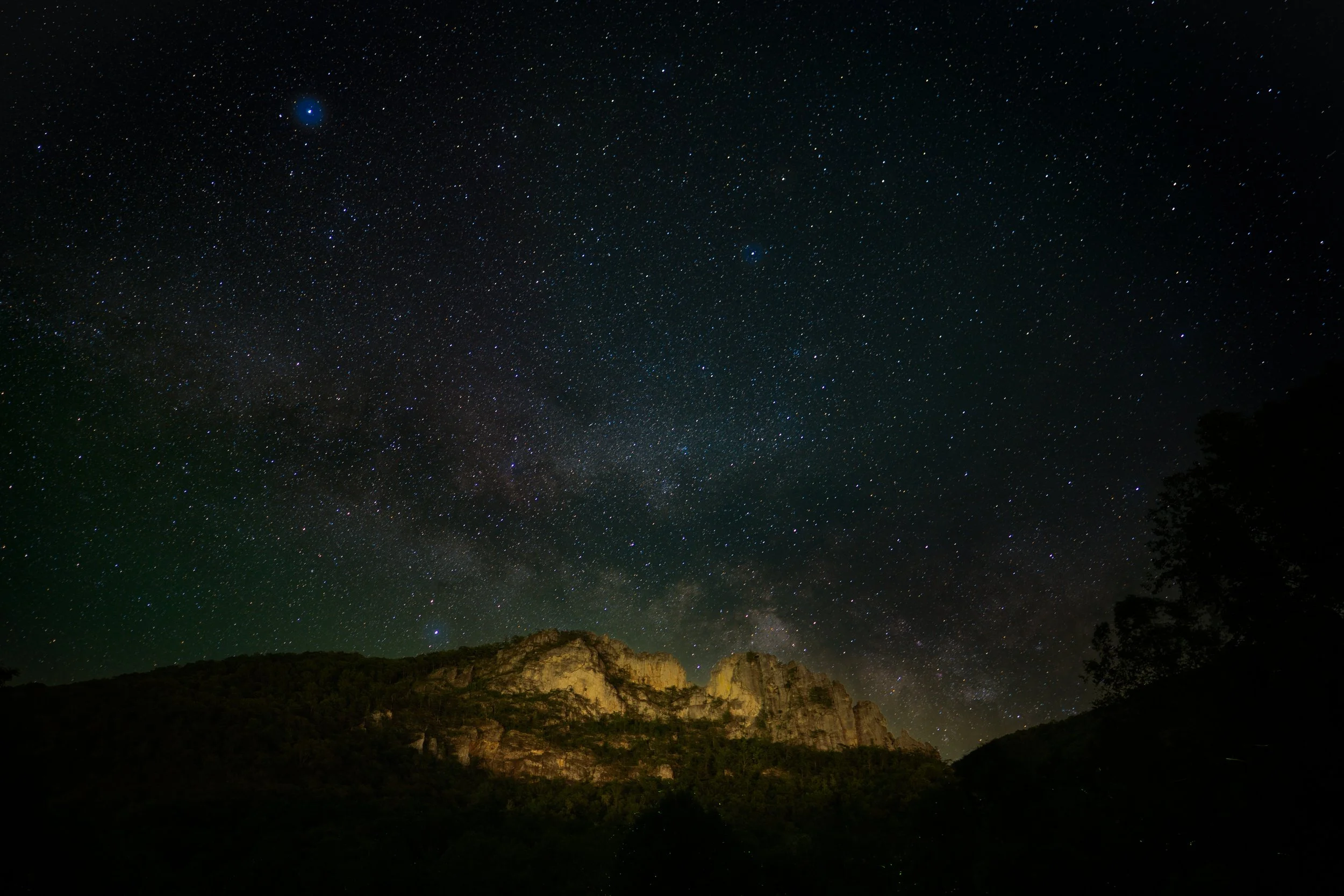 Milky Way over Seneca Rocks — Metal Print
