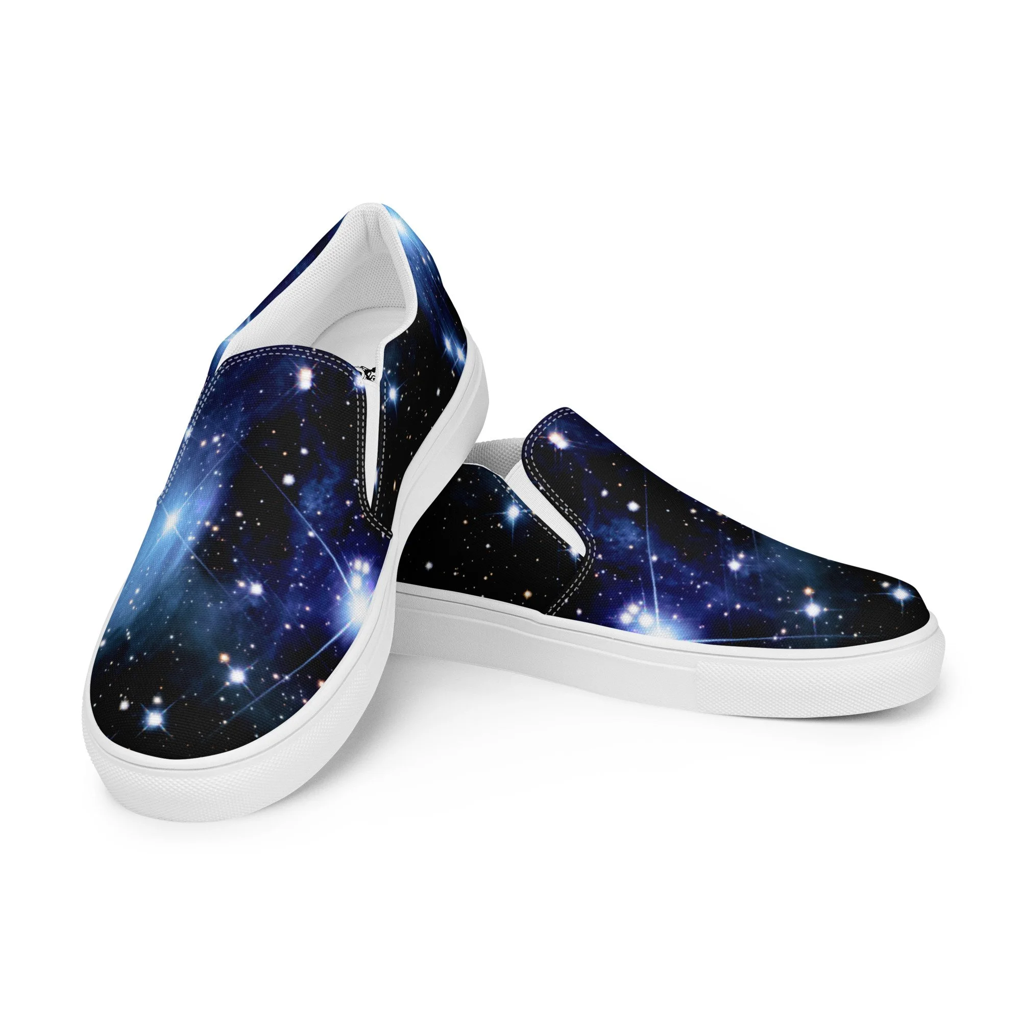 Pleiades star cluster printed on men's slip-on canvas shoes — High Space Man