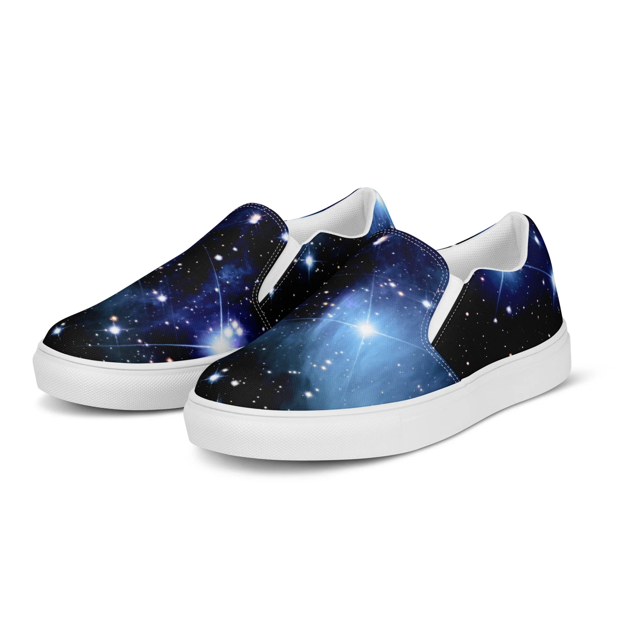 Pleiades star cluster printed on men's slip-on canvas shoes — High Space Man