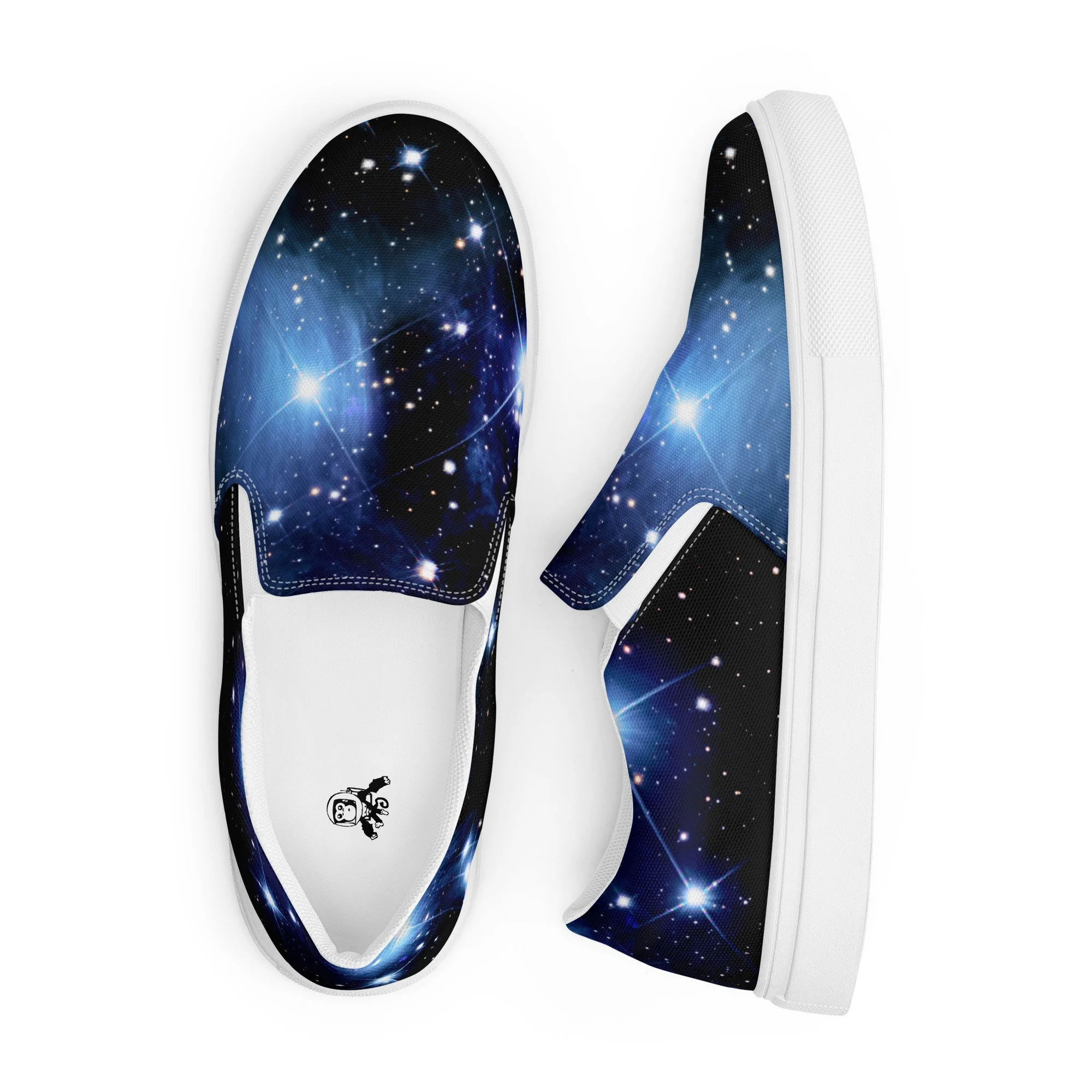 Pleiades star cluster printed on men's slip-on canvas shoes — High Space Man