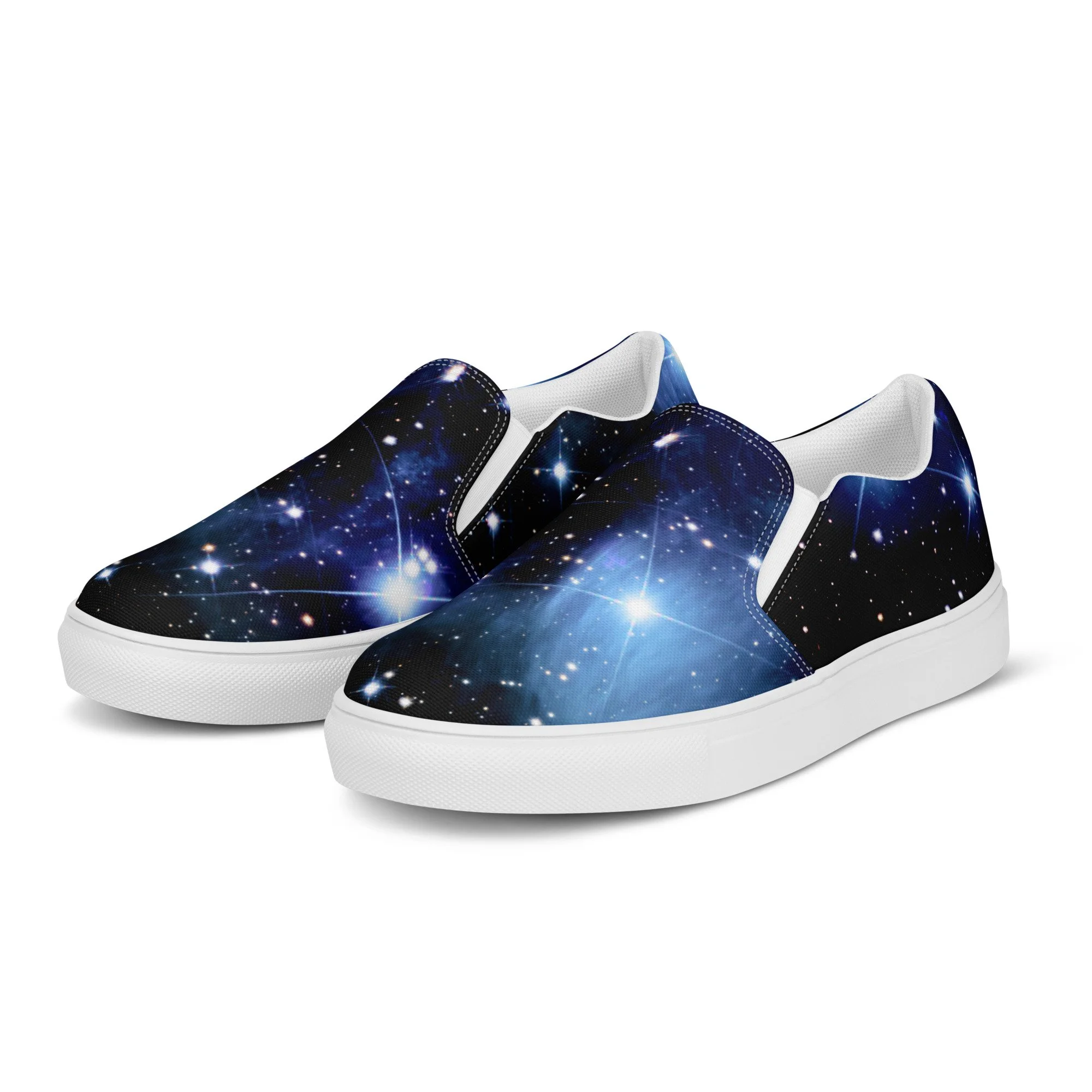Pleiades star cluster printed on women's slip-on canvas shoes — High Space Man
